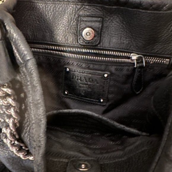 Prada Black Leather Stingray Shoulder Bag - Picture 8 of 9